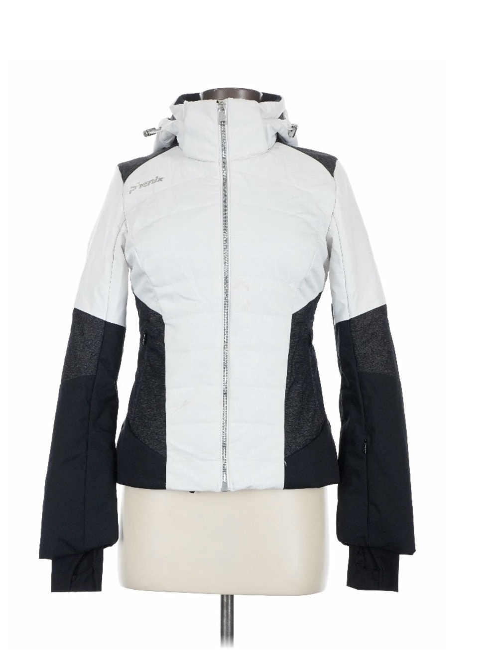 Phenix White and Black Women's Water Resistant Ski Jacket with Hood